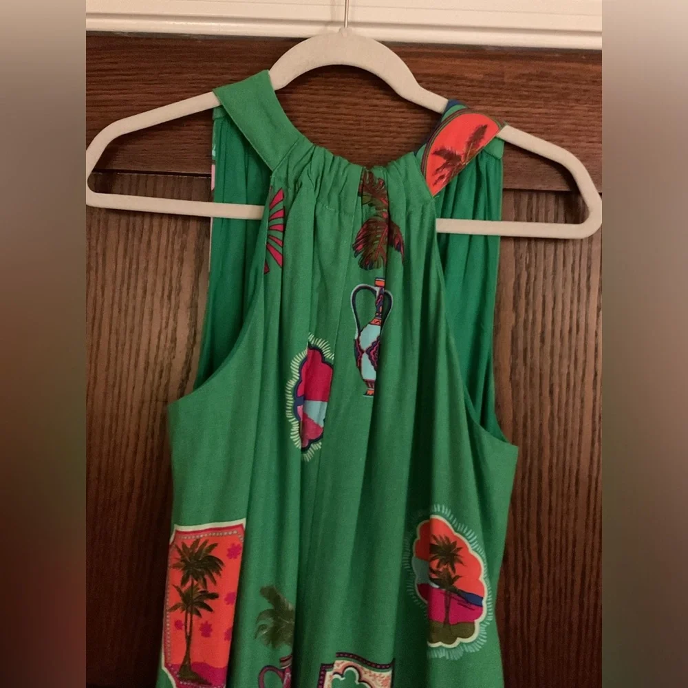 NWT Sugarlips Kelly Green Tropical Palm Print Lined Maxi Dress – Size Small